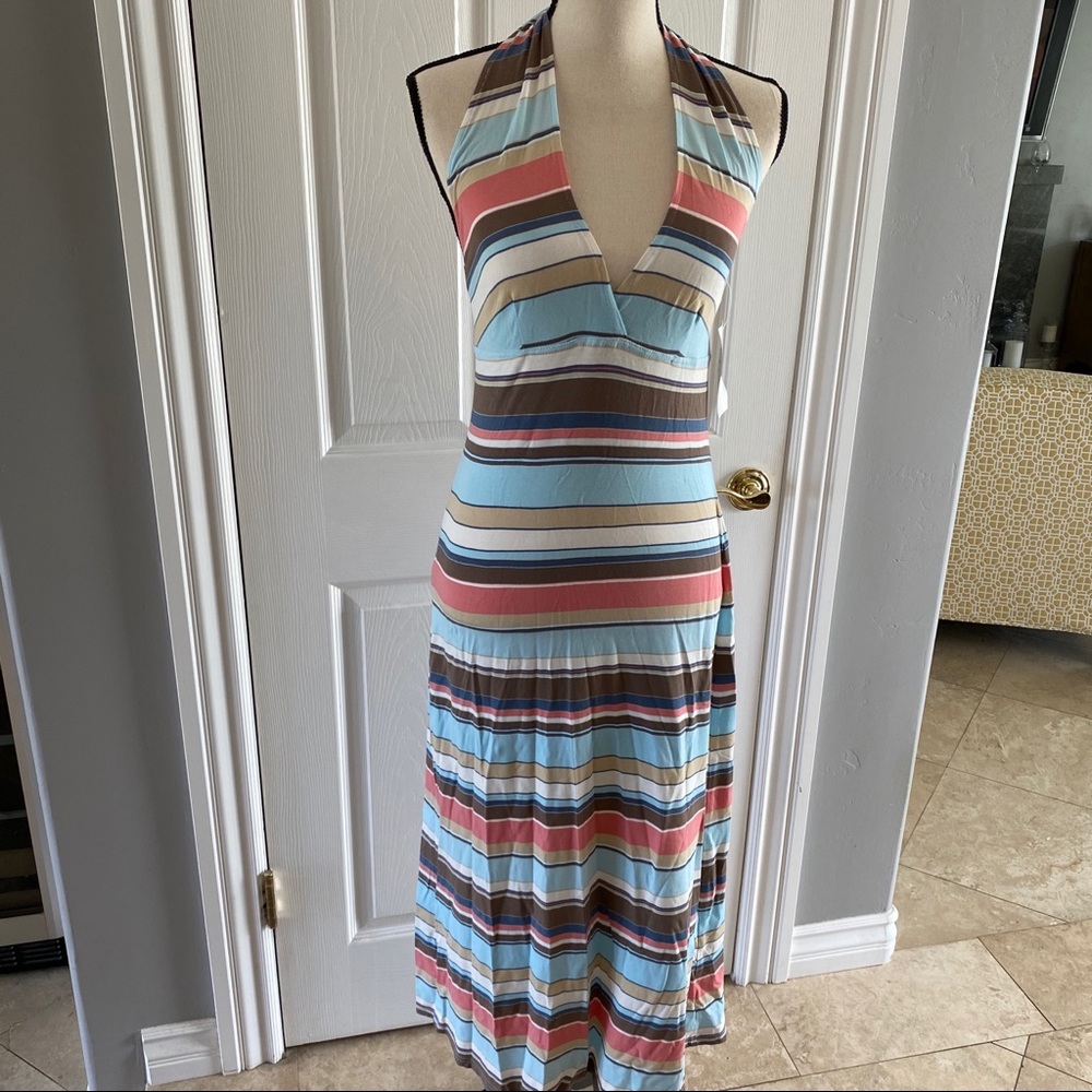 NWT Vanilla Halter Maxi Dress, Size M, Multi Color